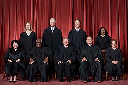 group photograph of the Roberts Supreme Court following the confirmation of Ketanji Brown Jackson