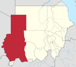 Location of Darfur in Sudan
