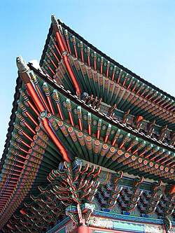 Dancheong on a building at Gyeongbokgung
