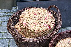 Apple pressings in a wooden basket