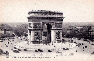 Arc de Triomphe, postcard, c. 1920