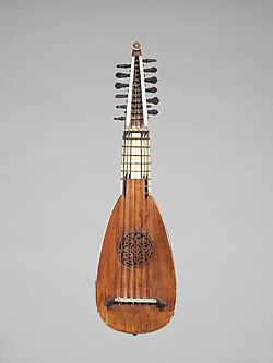 Italian mandolin made of yew, spruce, bone, and ebony. Italy, 1770