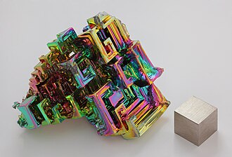 Bismuth hopper crystal illustrating the stairstep crystal habit