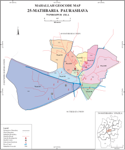 Mathbaria Municipality mahallah geocode map