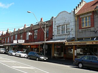 Edwardian shopfronts at Ripponlea village, Glen Eira Road.