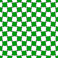 Checker version: the diagonal checker squares at the larger grid points make the grid appear distorted.