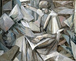 Albert Gleizes, 1910, La Femme aux Phlox (Woman with Phlox), oil on canvas, 81 x 100 cm, Museum of Fine Arts, Houston