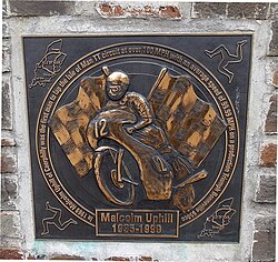Commemorative plaque installed into a wall during 2013 at Station Terrace, Caerphilly