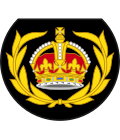 Crown flanked by wreaths