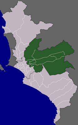 Location of the Cono Este in Lima