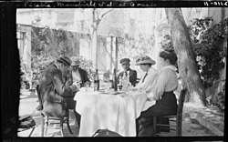 Francis Picabia and friends at an outdoor café in Cassis