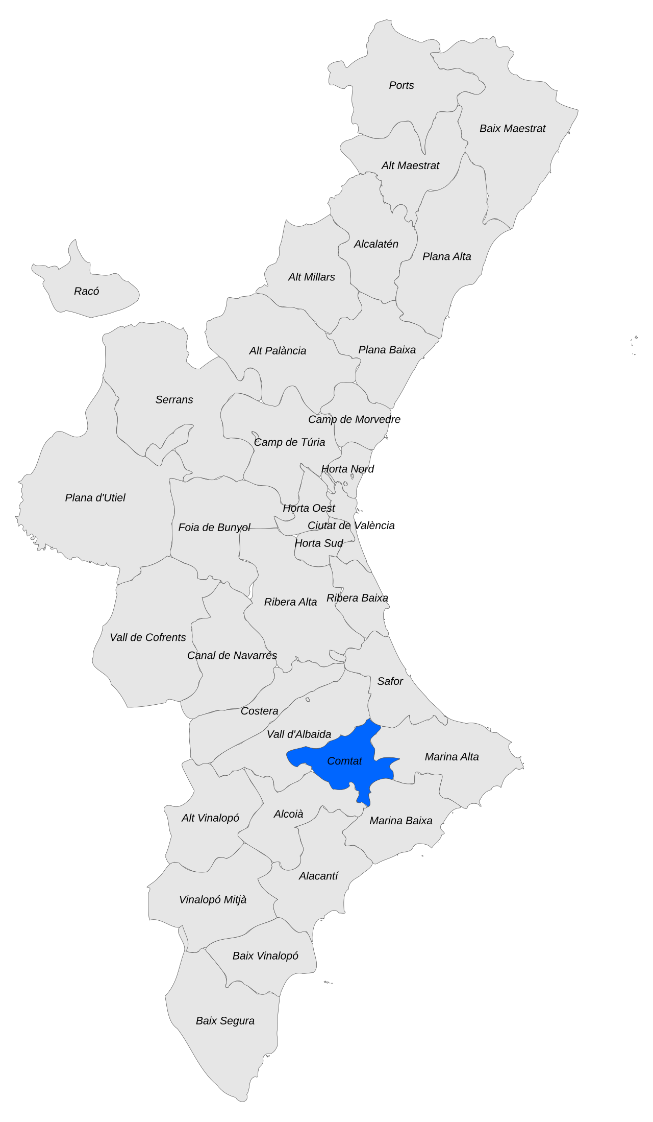 Localització del Comtat respecte del País Valencià.svg