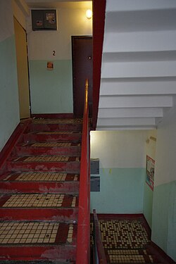 Staircase of K-7 with tiled finish