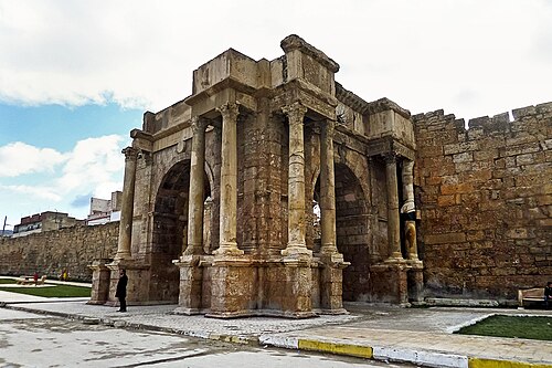 The Arch of Caracalla in Tebessa, Algeria, built c. 210 AD by a general from the city, dedicated to Emperor Caracalla