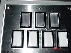 Seven keys; four white ones in the bottom half, and three blacks ones on the top.