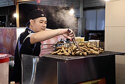 A freshly made lekor in Gadong, Brunei.