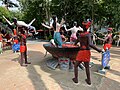 A scene of punishment with boiling, at a hell scenery in Wat Muang, Thailand