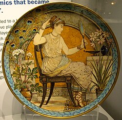 Mintons plate, 1869, William Stephen Coleman (1829-1904), hand-painted in South Kensington