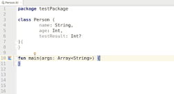 Animated screenshot of Kotlin code in IntelliJ IDEA with inline parameter hints