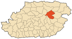 Location of Azazga within Tizi Ouzou Province