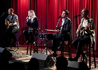 Wolf Alice in 2021. From left: Joff Oddie, Ellie Rowsell, Joel Amey, Theo Ellis
