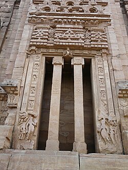 One of the four entrances of the Teli ka Mandir. This Hindu temple was built by the Pratihara emperor Mihira Bhoja.[32]