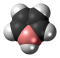 Space-filling model of the borole molecule