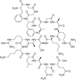 Chemical structure of Nociceptin.