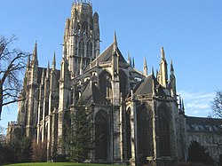 East end of the abbey church of Saint-Ouen, showing the chevet, Rouen, Seine-Maritime, France