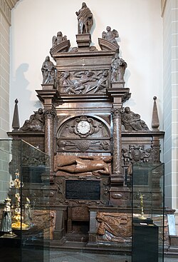 Ornate brown marble sculpture