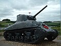 A Sherman tank at Slapton Sands, a memorial to those who died in Exercise Tiger