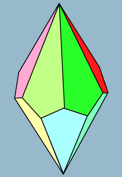 Hexagonal trapezohedron: a trapezohedron with twelve kites. It is face-transitive, the dual of hexagonal antiprism, and has D6d symmetry of order 24.
