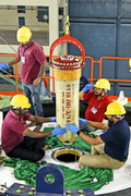 First stage Igniter being integrated onto the rocket