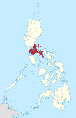 Map of the Philippines highlighting Calabarzon