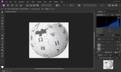 Dark grey image editing window