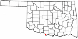 Location of Terral, Oklahoma