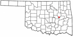 Location of Henryetta, Oklahoma