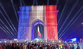 The Arc de Triomphe during the 2024 Summer Olympics in Paris