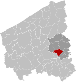 Location of Meulebeke in West Flanders