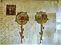 Some of the Juliusbanner given by pope Julius II to the Swiss cantons and their associates included augmentations or "improvements"; shown here is the banner of Rapperswil, with the two roses of the city's coat of arms rendered in gold instead of the usual red.