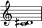 {
\override Score.TimeSignature
#'stencil = ##f
\relative c' {
\time 4/4
\set Score.tempoHideNote = ##t \tempo 1 = 20
<c dis>1
}
}