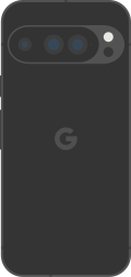 Diagram of a Pixel 9 Pro smartphone in black.