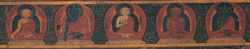 Five Thathagatas painting (Date 1400-1500), Ratnasambhava, Akshobhya, Vairocana, Amitabha, Amoghasiddhi / Himalayan art resources foundation in Nepal