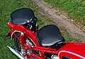 Separated rider and passenger seats on a 1969 BMW motorcycle