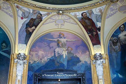 Decorated ceiling of Municipal House, Prague (1910–'12)