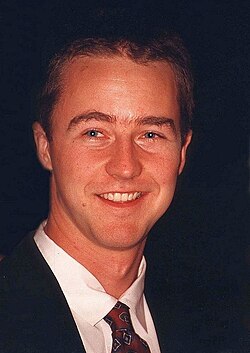 Portrait of a young Edward Norton smiling