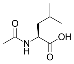 2D representation of the chemical structure of levacetylleucine .