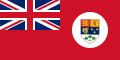 Flag with 1922-1957 disc. The flag was carried by James Worrall at the opening ceremony of the 1936 Olympic Games.