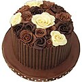 Flowers made from modeling chocolate.
