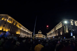 Bulgarian protesters gathering around Largo, Sofia
